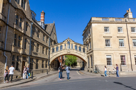 Hertford Bridge, popularly known as the Bridge of Sighs, is a skyway joining two parts of Hertford College over New College Lane in Oxford, Englandのeditorial素材
