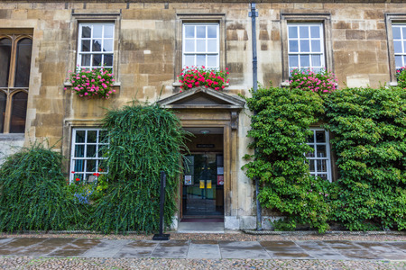Corpus Christi College hall facing its old court. It is a constituent college of the University of Cambridge in Cambridge, England.のeditorial素材