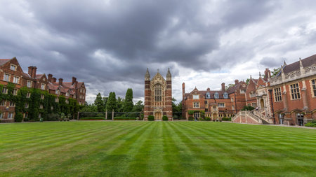 Selwyn College of University of Cambridge in England. The college was founded by the Selwyn Memorial Committee in memory of the Rt Reverend George Selwyn.のeditorial素材