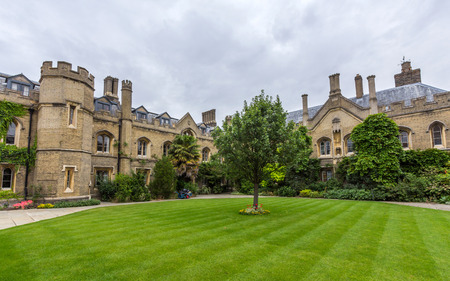 Gisborne Court of Peterhouse in the University of Cambridge, England. It was founded in 1284 by Hugo de Balsham and Bishop of Ely.のeditorial素材
