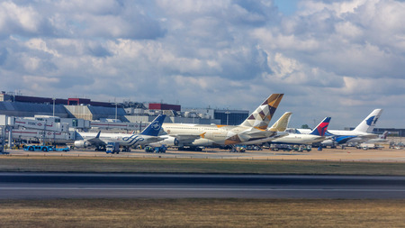 London Heathrow Airport. It is the busiest airport in the United Kingdom and the busiest airport in Europe by passenger traffic.のeditorial素材