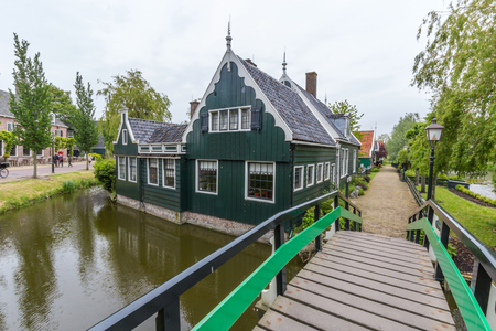 Rural houses in Zaanse Schans near Amsterdam, Netherlandsのeditorial素材
