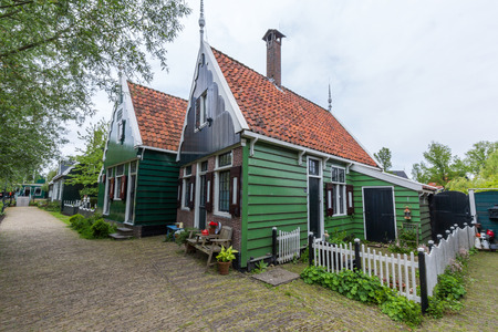 Rural houses in Zaanse Schans near Amsterdam, Netherlandsのeditorial素材