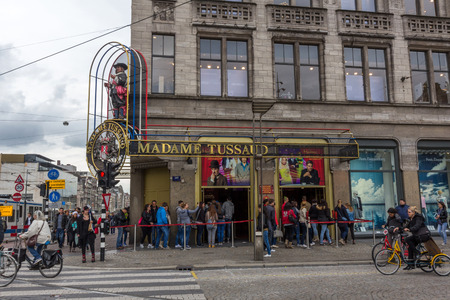 Madame Tussauds wax museum in Amsterdam, Netherlands. It is a major tourist attraction in Amsterdam, displaying waxworks of famous figures.のeditorial素材