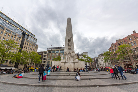 World war II National monument on Dam square. A national Remembrance of the Dead ceremony is held at the monument every year to commemorate the casualties of WW IIのeditorial素材