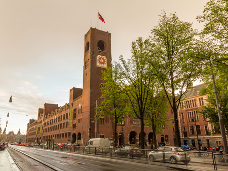 The Beurs van Berlage is a building on the Damrak, in the centre of Amsterdam. It was designed as a commodity exchange by architect Hendrik Petrus Berlage.のeditorial素材