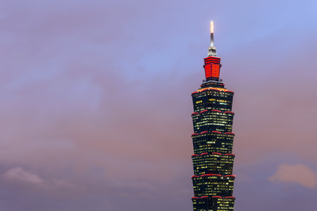 TAIPEI 101 is a landmark supertall skyscraper in Xinyi District, Taipei, Taiwan.のeditorial素材