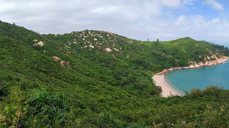 Tung Wan Tsai (Coral Beach) in Cheung Chau Island in Hong Kongの写真素材