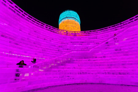 Harbin International Ice and Snow Sculpture Festival is an annual winter festival that takes place in Harbin. It is the largest ice and snow festival in the world.のeditorial素材
