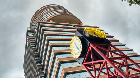 Li Ka Shing Tower of Hong Kong Polytechnic University (PolyU) in Hung Hom, Hong Kong. It is the largest government-funded tertiary institution in Hong Kong.のeditorial素材