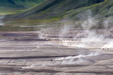 Safari tours in Bromo Tengger Semeru National Park in Indonesiaの写真素材
