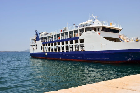 Passenger car ferry  docked in the Greece  , Kerkira  harborの写真素材