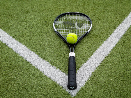Ball and tennis pocket prepared for use .