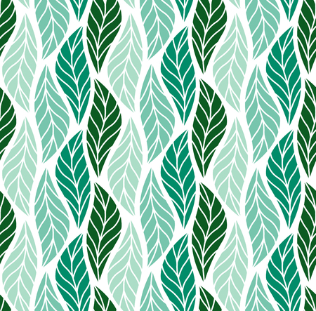 Geometric leaves vector seamless pattern.のイラスト素材
