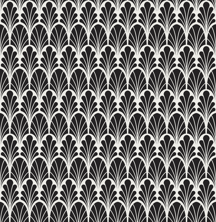 Vector Floral Art Deco Seamless Pattern.のイラスト素材