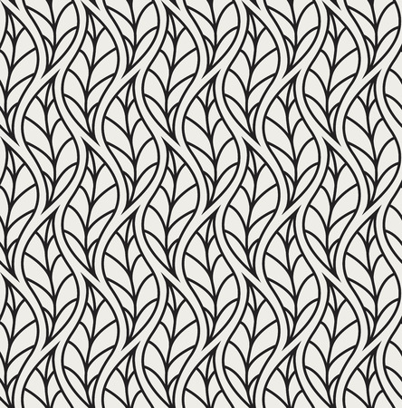 A Vector illustration of leaves seamless pattern. Floral organic background. Hand drawn leaf texture.のイラスト素材