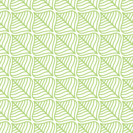 Classic Leaves Art Deco Seamless Pattern. Geometric Leaf Stylish Texture. Abstract Feather Retro Vector Texture.のイラスト素材