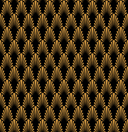 Abstract Art Deco Seamless Background. Geometric Fish Scale Pattern.のイラスト素材