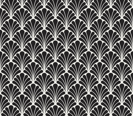 Seamless Arabesque Floral Pattern. Art Deco Style Background. Vector Abstract Flower Texture.のイラスト素材