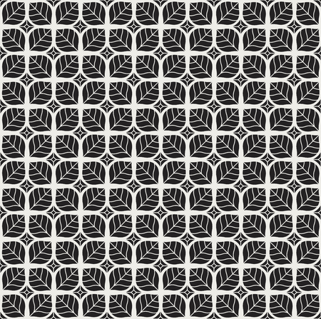 Geometric floral vector seamless pattern. Abstract vector texture. Art Deco Leaves background.のイラスト素材