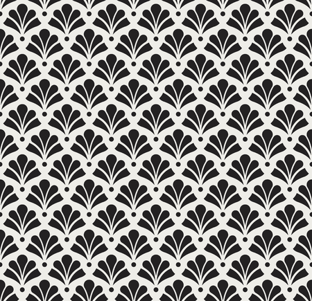 Vector floral damask seamless pattern. Elegant abstract art nouveau background. Classic flower motif texture.のイラスト素材