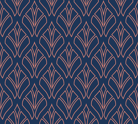 Abstract Art Deco Seamless Background. Geometric Fish Scale Pattern.のイラスト素材
