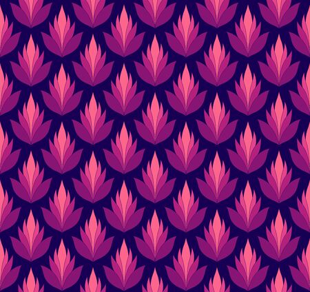 Seamless Arabesque Floral Pattern. Art Deco Style Background. Vector Abstract Flower Texture.のイラスト素材