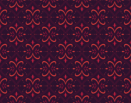 Abstract Decorative Tile. Geometric Ginkgo Seamless Pattern. Floral background.