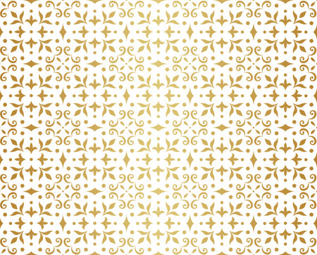 Seamless Arabesque Floral Pattern. Art Deco Style Background. Vector Abstract Flower Texture.のイラスト素材