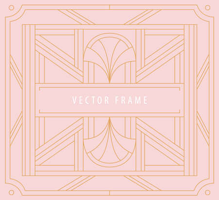 Vector abstract design template. Modern art deco poster with copy space. Vintage invitation background.のイラスト素材