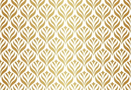 Elegant Damask Floral Vector Seamless Pattern. Decorative Flower Illustration. Abstract Art Deco Background.のイラスト素材