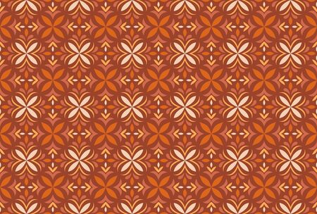 Vector Floral Ornamental Seamless Pattern. Geometric Flower Stylish Texture. Abstract Retro Tile Texture.のイラスト素材