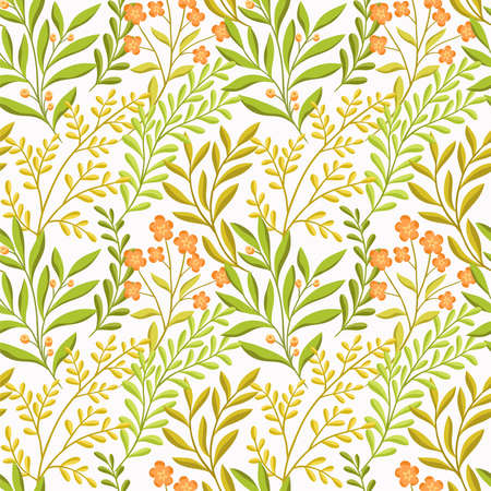 Hand drawn floral pattern. Seamless vector background. Elegant colorful template for fashion print, fabric or wallpaper.のイラスト素材