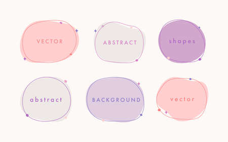 Abstract vector minimal background. Trendy organic shape banner for social media, invitation, web.のイラスト素材