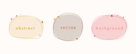Abstract vector minimal background. Trendy organic shape banner for social media, invitation, web.のイラスト素材