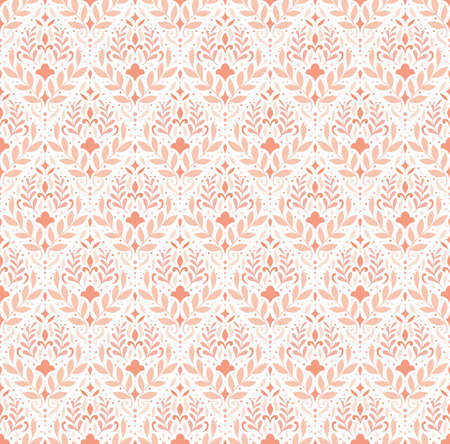 Modern floral art deco seamless pattern. Vector damask illustration with leaves. Decorative botanical background.のイラスト素材
