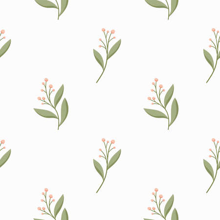 Hand drawn floral pattern. Seamless leaves vector background. Elegant colorful template for fashion print, fabric or wallpaper.のイラスト素材