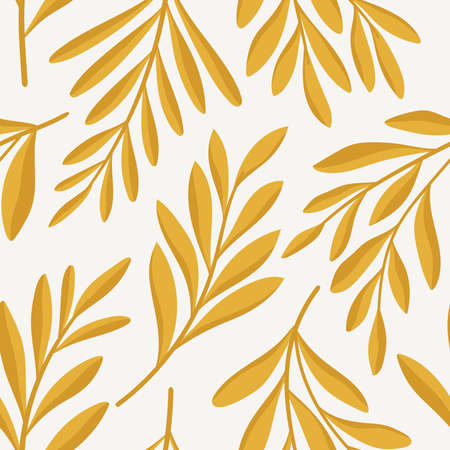 Hand drawn floral pattern. Seamless leaves vector background. Elegant colorful template for fashion print, fabric or wallpaper.のイラスト素材