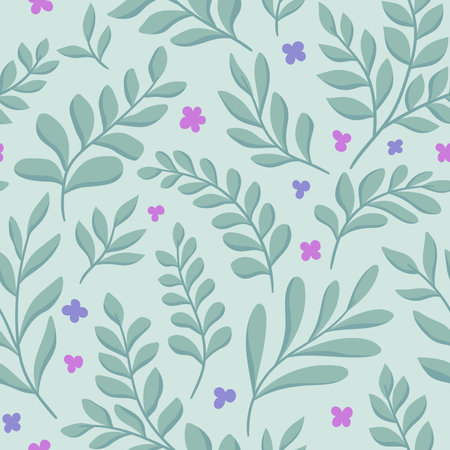 Floral seamless pattern. Hand drawn flowers vector illustration.のイラスト素材