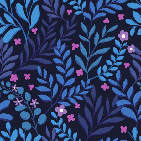 Seamless pattern with tropical leaves. Vector botanical illustration. Summer background for print, wallpaper, fabric.のイラスト素材