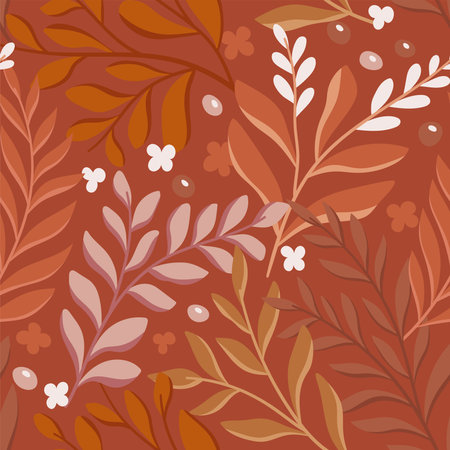 Floral seamless pattern. Hand drawn flowers vector illustration.のイラスト素材