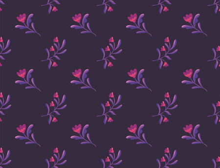 Cute vector floral seamless pattern. Colorful flowers background. Trendy repeat texture for fashion print, wallpaper or fabric.のイラスト素材