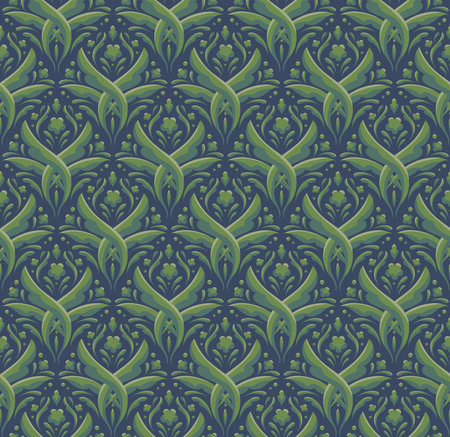 Damask floral seamless pattern. Vector retro style background print. Decorative flower texture.のイラスト素材