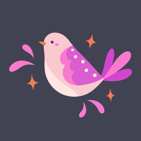 Cute cartoon bird. Colorful vector illustration in flat style.のイラスト素材
