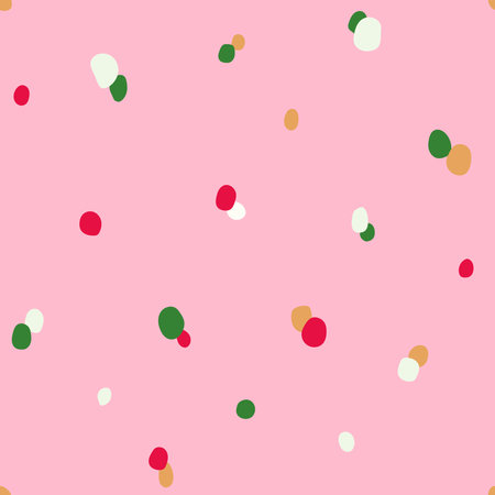 Seamless pattern with colorful polka dots. Vector illustration.のイラスト素材