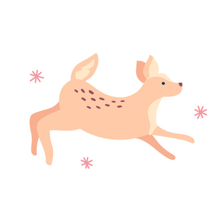 Cute little deer cartoon vector Illustration isolated on a white background.のイラスト素材