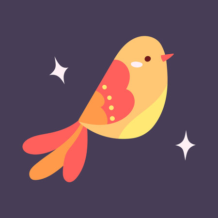 Cute cartoon bird. Colorful vector illustration in flat style.のイラスト素材