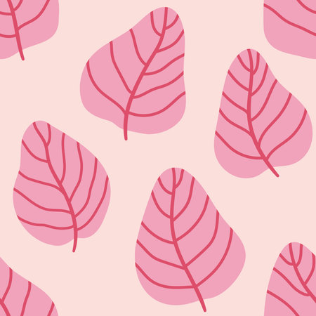 Seamless pattern with pink leaves. Vector illustration. EPS 10のイラスト素材