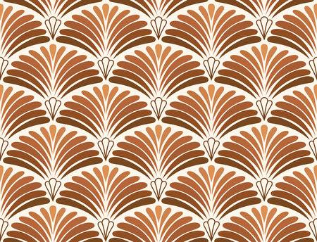 Seamless pattern with decorative ornament. Vector illustration in brown colorsのイラスト素材