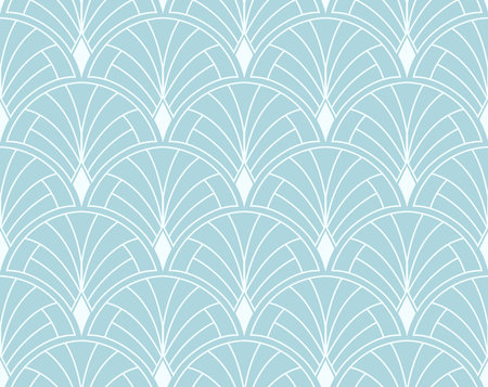 Seamless vector background. Modern geometric pattern with repeating elements. Light blue and white ornamentのイラスト素材